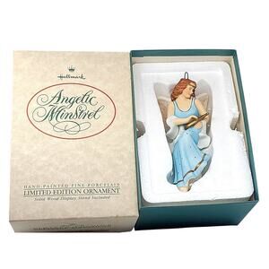 Vtg 1988 Hallmark Ornament Fine Porcelain Angelic Minstrel Limited Edition